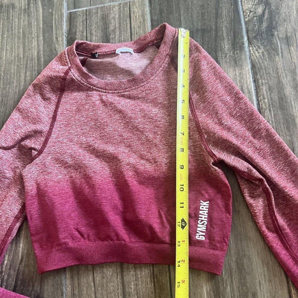 Gymshark Crop Top Pink Red Workout Shirt Size XS - Picture 4 of 6